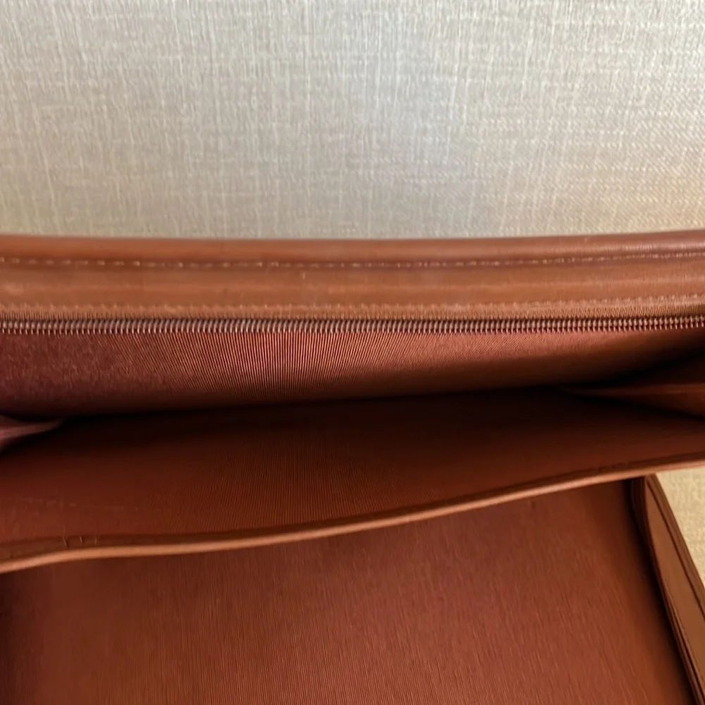 Coach Vintage Brown Leather Large Three Ring Binder Zip Top Handle Folio - Picture 10 of 16